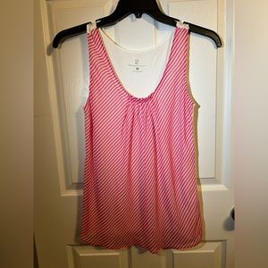 Pink and white striped tank